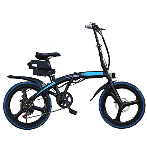 Bici elettriches : QTQZ Bicicletta elettrica multiuso a 7 marce con velocità variabile batteria agli ioni di litio rimovibile E-Bike in acciaio al carbonio 20" pieghevole per adulti