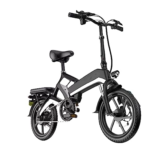 Bici elettriches : RASHIV Bici elettrica per Adulti, Bicicletta elettrica Portatile Pieghevole assistita, con Batteria Rimovibile 48V 10 / 14AH, carico 200 kg (Black Silver 10 Capacity)