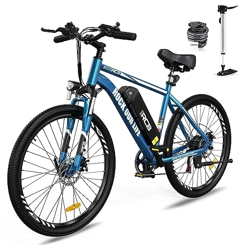 Bici elettriches : RCB Bicicletta elettrica per adulti fino a 90km (35km in modalità elettrica pura), RK15 E-Bike per pendolari Pneumatici da 26 "resistenti all'usura e sospensioni anteriori ammortizzanti 7-velocità