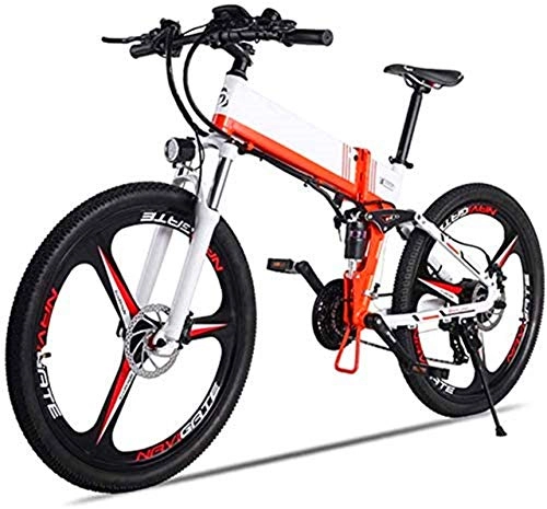 Bici elettriches : RDJM Bciclette Elettriche, 48V / 12, 8 Ah Bici elettrica Pieghevole Mountain Bike E-Bike, 3 modalità, Anteriore LED Fari, Regolabile Manubrio e Sedile