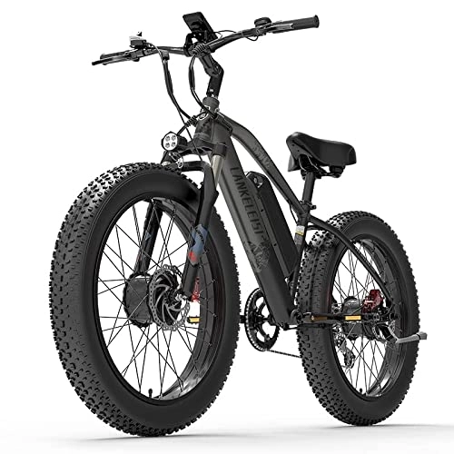 Bici elettriches : Roadacc LANKELEISI MG740 48v 20ah batteria al litio Bicicletta elettrica da 26 pollici pieghevole, bicicletta elettrica servoassistita per adulto, mountain bike. (nero)