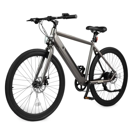 Bici elettriches : Rymic Infinity 26'' Electric City Bike, Dual Torque Sensor with Removable Lithium Battery for Adults, 7 Speed Shifter 21 Gradient Modes Electric Bicycle with LCD Meter (Galaxie Grau)