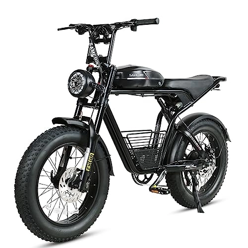 Bici elettriches : SAMEBIKE M20-I Bicicletta Elettrica 48V 16Ah Moto Elettrica 20 * 4.0 Pollici Speed Adulto