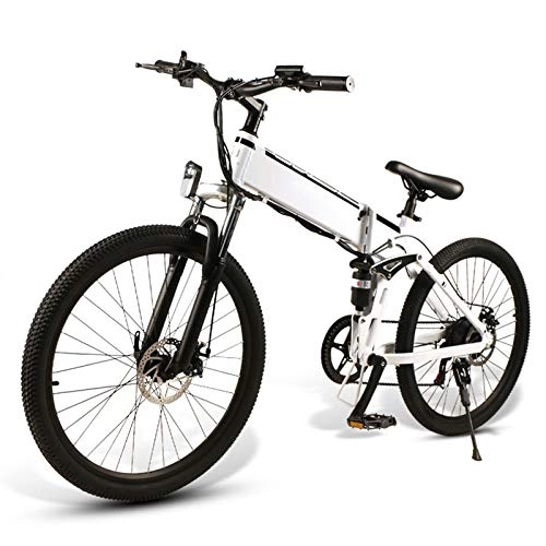 Bici elettriches : Sansund Mountain Bike Pieghevole 26 Pollici con Display LCD 500W 48V 10.4AH Grande Batteria Rimovibile, Pneumatico Grasso per Bicicletta da Montagna elettrica, Bicicletta Pieghevole elettrica