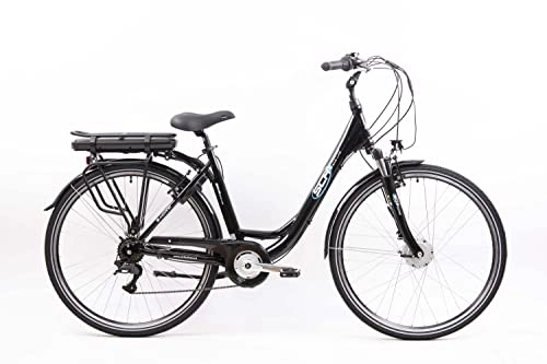 Bici elettriches : SCH Bici elettrica a pedalata assistita Moving 28'' City Nera, Unisex Adulto, Medium
