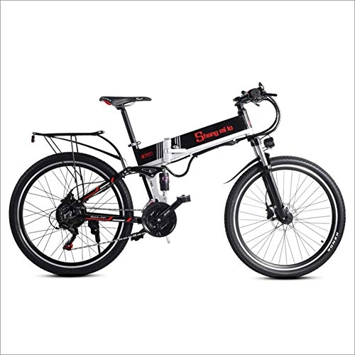 Bici elettriches : Shengmilo Bici elettriche M80 Mountain Bike 500w Ebike con Batteria Rimovibile agli Ioni di Litio da 48 V 10.4 Ah, Doppia Sospensione, Display LCD, Pneumatici da 26 Pollici, Pieghevole