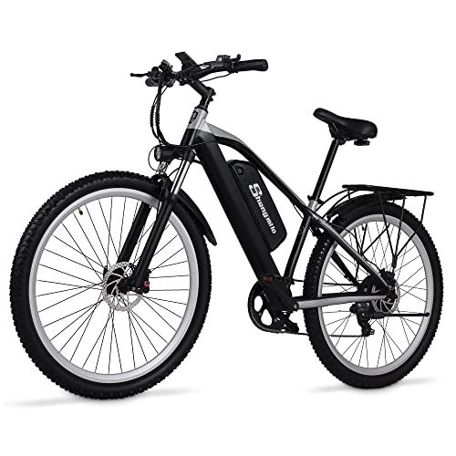 Bici elettriches : Shengmilo M90 Bici Elettrica 29 Pollici, Telaio in Lega di Alluminio, Forcella Ammortizzata Bloccabile (Nero)