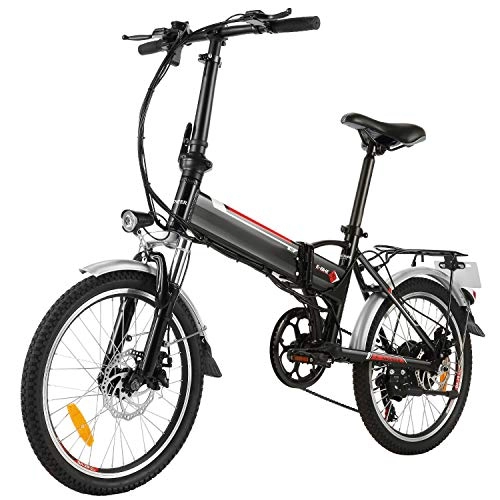Bici elettriches : Speedrid 20" / 26" / 27, 5"bici elettrica / city ebike / escursionismo e-bike / mountain e-bike dotata di batteria agli ioni di litio 36V / 10Ah / 12, 5Ah per uomini donne adulti. (36V / 8Ah 20'' nero)