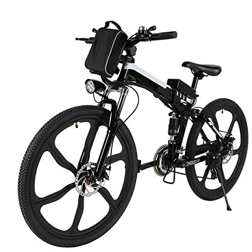 Bici elettriches : Speedrid 20" / 26" / 27, 5"bici elettrica / city ebike / escursionismo e-bike / mountain e-bike dotata di batteria agli ioni di litio 36V / 10Ah / 12, 5Ah per uomini donne adulti. (36V / 8Ah 26'' nero)
