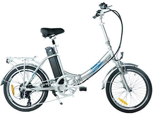 Bici elettriches : Swemo Bicicletta elettrica pieghevole da 20 pollici SW200, modello del 2016, Sw100, argento, 51 cm