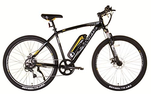 Bici elettriches : Swifty at650, Mountain Bike with Battery on Frame Unisex-Adult, Black Yellow, One Size