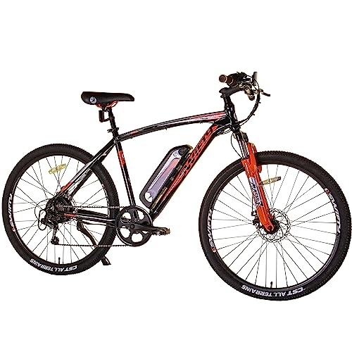 Bici elettriches : Swifty AT650, Mountain Bike with Battery on Frame Unisex-Adult, Nero / Arancione, Taglia Unica