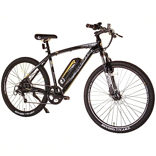Bici elettriches : Swifty AT650, Mountain Bike with Battery on Frame Unisex-Adult, Nero / Giallo, Taglia Unica
