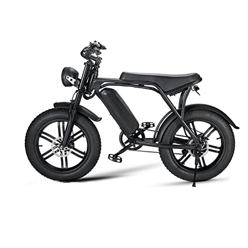 Bici elettriches : TABKER Bicicletta pieghevole 20inch motor Power Electric Ebike Retro Design 7 Speed Snow / Beach bike