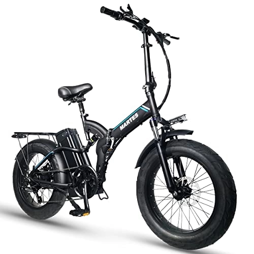 Bici elettriches : TODIMART Bicicletta Elettrica Pieghevole Fat Tire a ruote grasse da 20"*4" con batteria da 48V 15Ah per lunghe distanze in mountain bike urbana da 60-80 km (B2-PLUS 750 48V15AH)