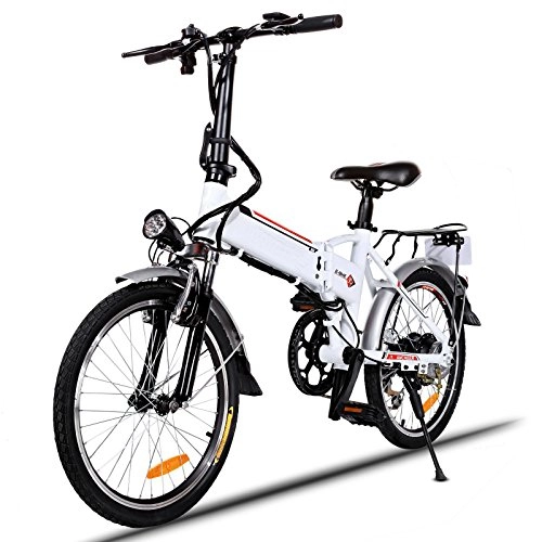 Bici elettriches : Tomasa 66 cm - bicicletta elettrica, e-Bike pedelec, mountain bike pieghevole, bicicletta elettrica con batteria al litio, indicatore LED, 250W max. 35 km / h, Typ08