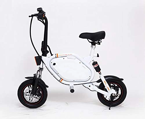 Bici elettriches : TX Bici elettrica Pieghevole Durata della Batteria a Lunga Durata in Lega di Alluminio Aeronautica, Superlight Mini Dimensioni, White, 35km