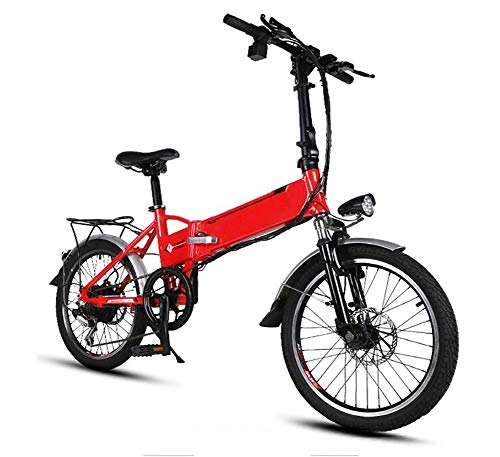 Bici elettriches : TX Bici elettrica Pieghevole Mini Dimensioni Interruttore per Batteria al Litio da 20 Pollici in Lega di Alluminio da 20 kg, Red