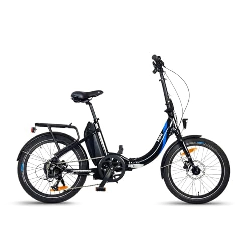 Bici elettriches : URBANBIKER Bicicletta elettrica Pieghevole Mini, Batteria al Litio 36V 13Ah (468Wh), Motore da 250W, Colore Nero