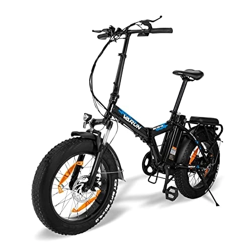 Bici elettriches : VARUN Bicicletta elettrica da uomo e donna, 20 pollici, 250 W / 48 V / 12, 5 Ah, cambio Shimano a 7 marce, portata massima fino a 40 ¨C 60 km