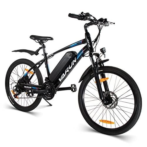 Bici elettriches : VARUN E-Bike 24" / 26" / 27, 5" E-Mountain Bike con rimovibile batteria 250W e Shimano a 21 marce, bicicletta elettrica conforme allo StVZO, resistenza 55-100 km