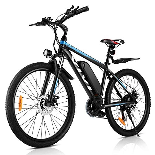 Bici elettriches : VIVI 26" Mountain Bike elettrica da 26" 350W 36V 36V 10.4Ah Batteria rimovibile Commuter Bike 25MPH 21 Speed Gears E-Bike per adulti (BLU)