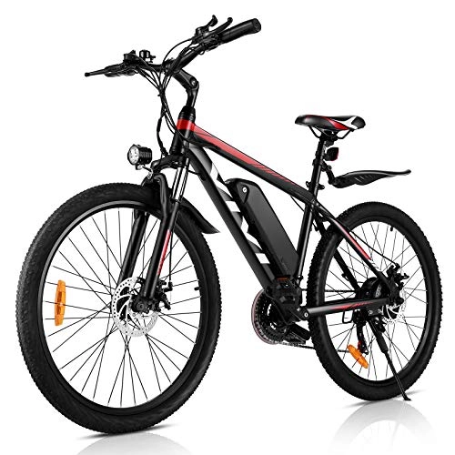 Bici elettriches : Vivi 26"mountain bike elettrica36 V 10, 4 Ah batteria rimovibile pendolare bici 21 marce e-bike per adulti (ROSSO)