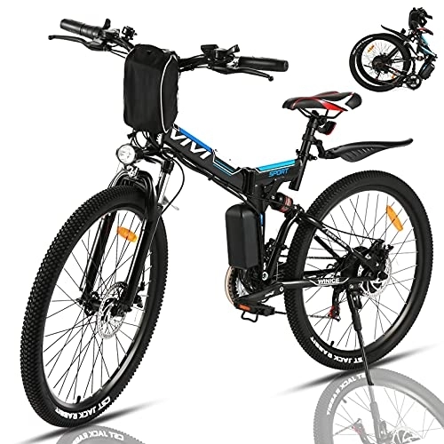 Bici elettriches : Vivi M026TGB, Biciclette elettriche Unisex Adulto, Blu, 26 Pollici