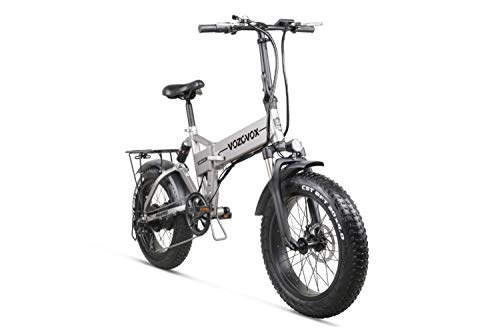 Bici elettriches : VOZCVOX Bicicletta elettrica, 500W, Batteria al Litio da 48V 12.8Ah, Telaio in Lega di Alluminio, Argento