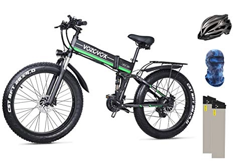 Bici elettriches : VOZCVOX Mountain Bike Elettrica, Full Suspension Bici elettrica Assist con Sedile Posteriore
