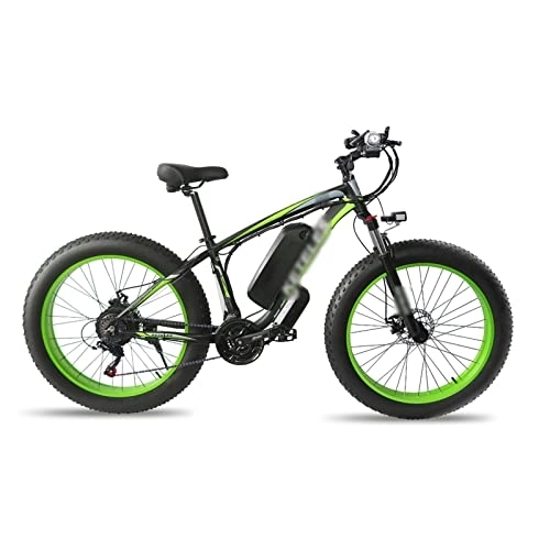 Bici elettriches : WASEK Biciclette elettriche, motoslitte da spiaggia piscina in lega di alluminio, ciclomotori pneumatici eicoli elettrici scooter, elettrici portatili (green 26x18.5in)