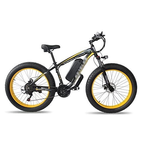 Bici elettriches : WASEK Biciclette elettriche, motoslitte da spiaggia piscina in lega di alluminio, ciclomotori pneumatici eicoli elettrici scooter, elettrici portatili (yellow 26x18.5in)