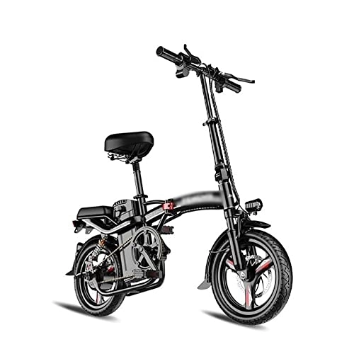 Bici elettriches : WASEK Biciclette elettriche pieghevoli per adulti, mini veicoli elettrici leggeri, tram posteriori ammortizzanti, veicoli elettrici pendolarismo al lavoro (black 8A)