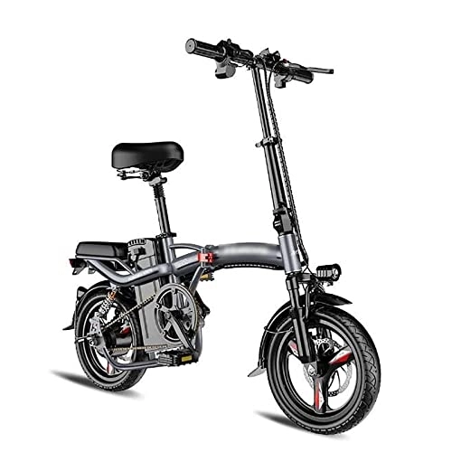 Bici elettriches : WASEK Biciclette elettriche pieghevoli per adulti, mini veicoli elettrici leggeri, tram posteriori ammortizzanti, veicoli elettrici pendolarismo al lavoro (gray 10A)