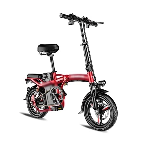 Bici elettriches : WASEK Biciclette elettriche pieghevoli per adulti, mini veicoli elettrici leggeri, tram posteriori ammortizzanti, veicoli elettrici pendolarismo al lavoro (red 15A)
