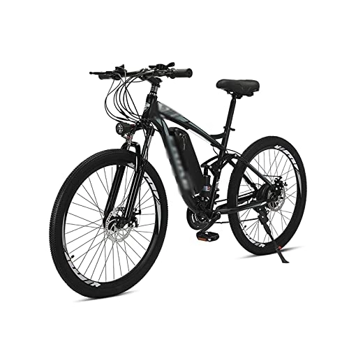 Bici elettriches : WASEK Mountain bike elettrica, ciclomotore fuoristrada a doppia scossa a velocità variabile, bicicletta elettrica, scooter pendolari lavoro (gray 10A)