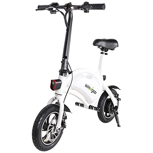 Bici elettriches : Windgoo Bicicletta Elettrica, Bici Elettrica Pieghevole, 36V 6.0AH Litio Batteria, Pneumatici da 12"Pieni d'aria, velocità Max 25km / h (Bianco)