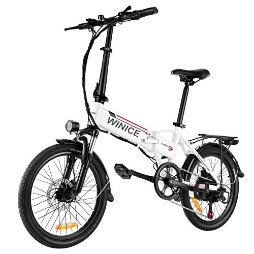 Bici elettriches : Winice 20" Electric Bike 250W Bicicletta elettrica unisex / Bici Elettrica Pieghevole 36V 8AH Batteria al litio, Shimano 7 Velocità Ebike