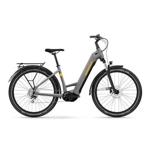Bici elettriches : WINORA Yucatan X8 Low 27.5'' 100mm 8v 720Wh Yamaha PW-S2 Grigio / Giallo Taglia M (Trekking Elettriche)