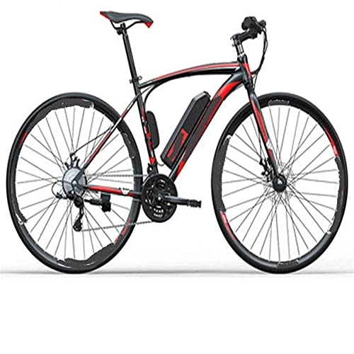 Bici elettriches : WXXMZY Bicicletta Elettrica, Bicicletta 700c 300W 36V, Batteria agli Ioni di Litio Rimovibile, Mountain Bike Elettrica A 27 velocità E Forcella Ammortizzata (Color : Red)