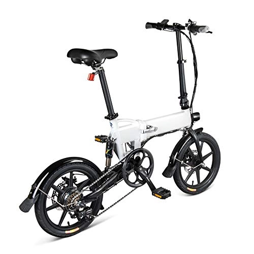 Bici elettriches : XINRISHENG Variable Speed Bike 250W, Bicicletta elettrica 36V 3 Cambio Power Boost Bici elettrica, Bici elettrica Pieghevole per Adulti Bicicletta elettrica, Bianca