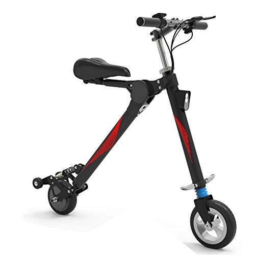 Bici elettriches : XMIMI Pieghevole Scooter Elettrico per Auto per Adulti Piccola Batteria per Auto Mini Batteria al Litio Portatile Maschio e Femmina Bicicletta da Viaggio Nero