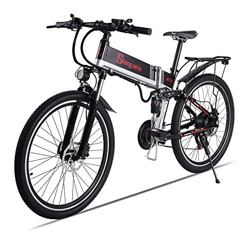 Bici elettriches : XXCY 500w / 350w Bici elettrica da Montagna Mens ebike Bicicletta Pieghevole MTB Shimano 21 velocità (26'(500w))