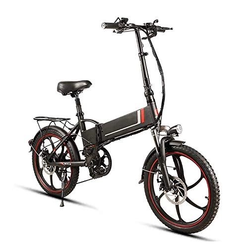 Bici elettriches : XXZ Bicicletta Elettrica Pieghevole con Pedali, Sedile Regolabile, Compatta Portatile, velocità Massima 30km / h, Pneumatici 20 Pollici