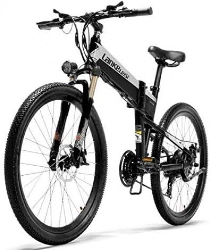 Bici elettriches : YAOJIA Bicicletta Uomo Mountain Bike Bici da Uomo Pieghevole 26 Pollici E-Bike con Batteria al Litio da 48 V 10, 4 Ah | Bicicletta da Corsa Ibrida A 21 velocità Bicicletta Bike