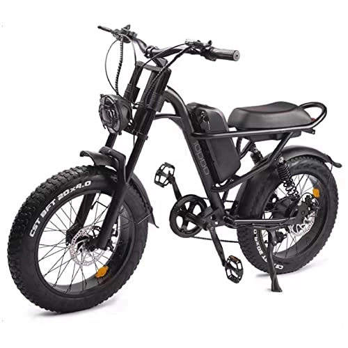 Bici elettriches : Yesbon E-Bike, Bicicletta elettrica MTB City Ruote da 4 * 20 Pollici, Batteria da 48 V 15, 6 Ah Staccabile, Freno a Disco Meccanico — Bici elettrica 7 velocità, Nero