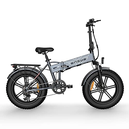 Bici elettriches : YIN QM Bici elettrica 48V12.8A 20 * 4.0 Fat Tire Bike 750W Potente Motore Elettrico Bicicletta 45KM / H Montagna / Neve ebike, Grigio