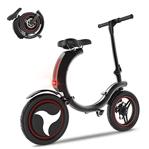 Bici elettriches : YLAN Bicicletta elettrica Pieghevole, Motore per Bici elettrica da 350 W, Pneumatici da 14 Pollici per Bike, Bicicletta elettricablack