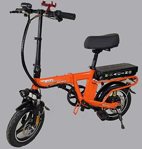 Bici elettriches : YPLDM Pieghevole Bicicletta elettrica Mini Auto elettrica Mini Scooter Elettrico, Arancia