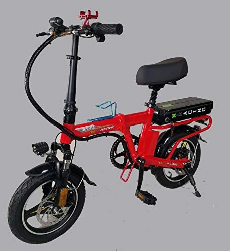 Bici elettriches : YPLDM Pieghevole Bicicletta elettrica Mini Auto elettrica Mini Scooter Elettrico, Rosso